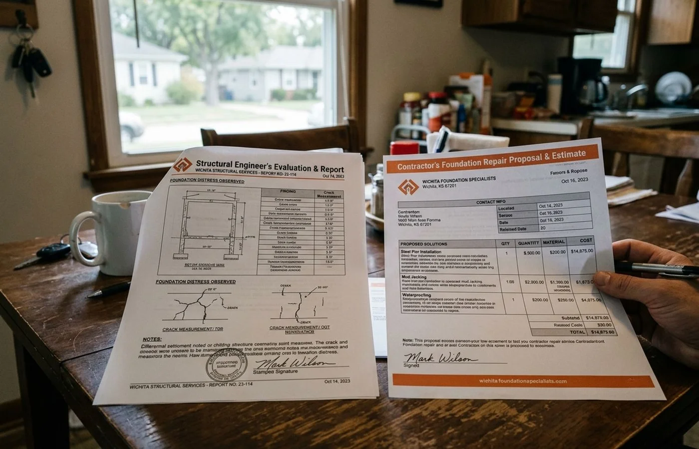 Engineer report and contractor estimate side by side
